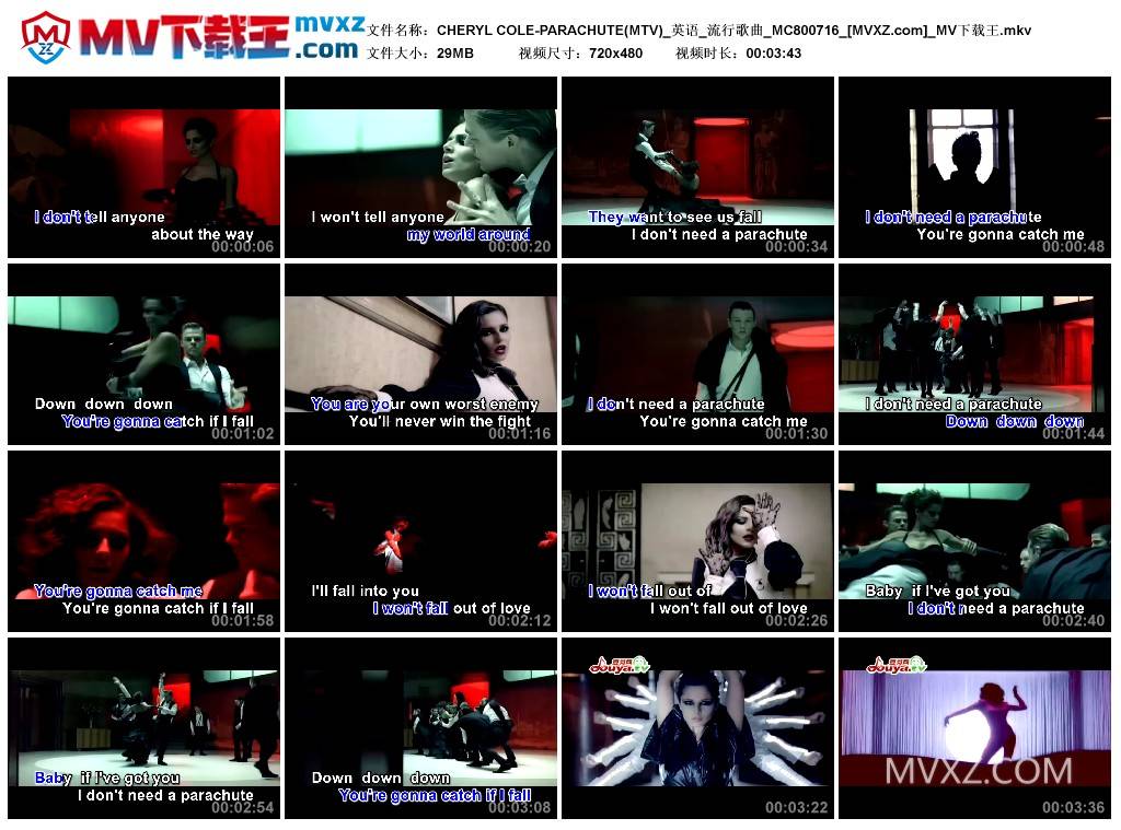 CHERYL COLE-PARACHUTE(MTV)_英语_流行歌曲_MC800716